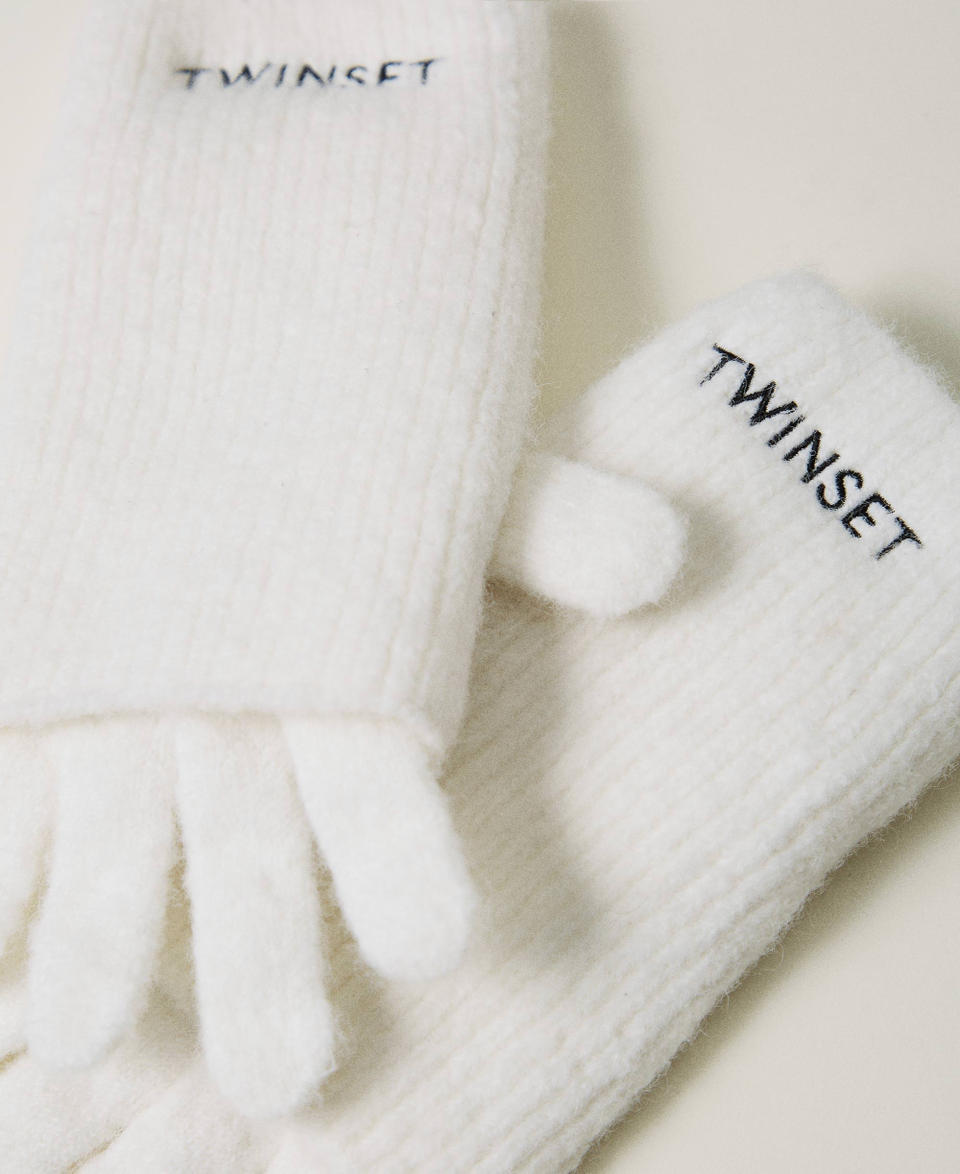 Twin Set Set guanti in maglia con ricamo logo Prezzo basso