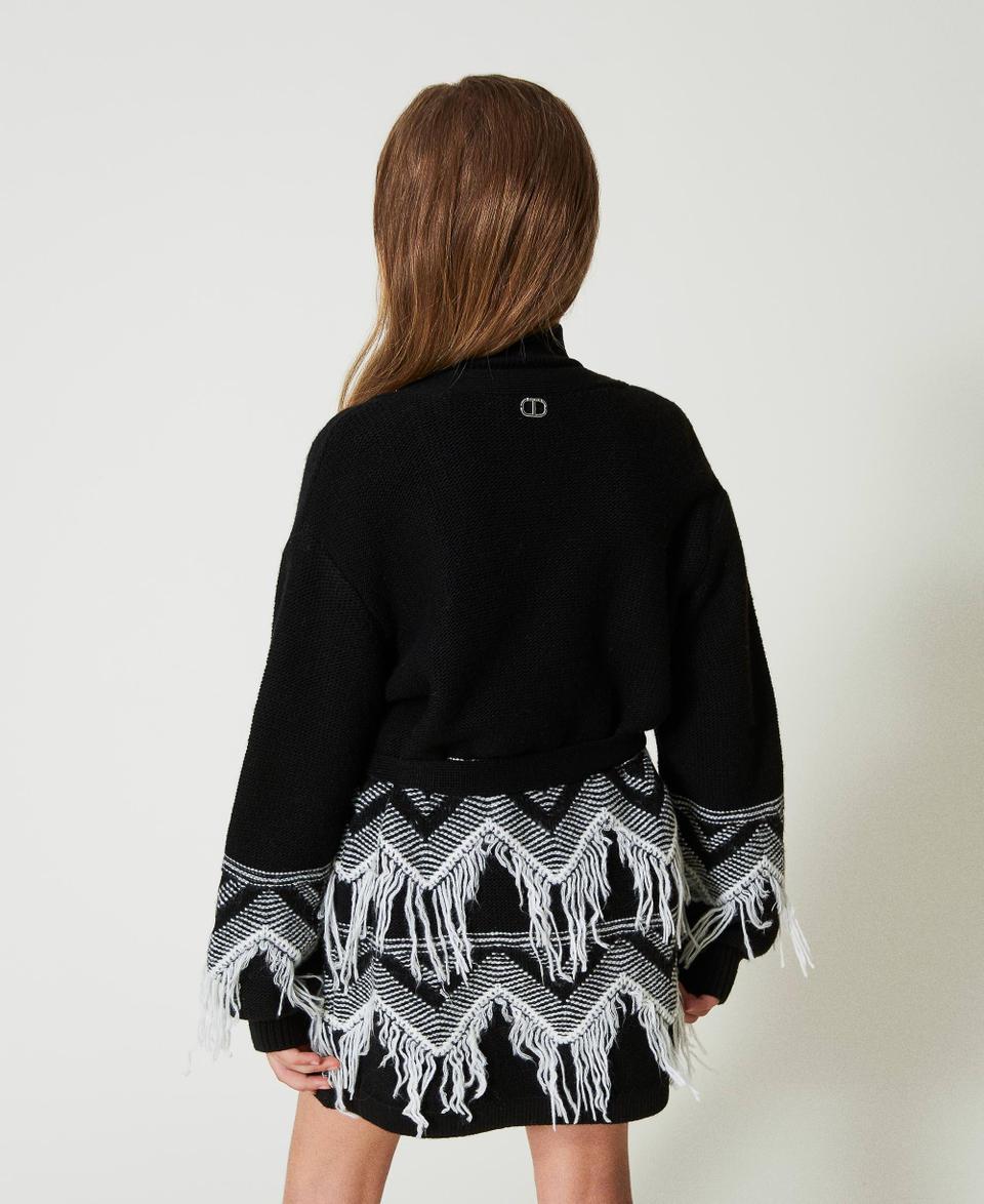Twin Set Cappotto in maglia misto lana con frange Super Saving Price