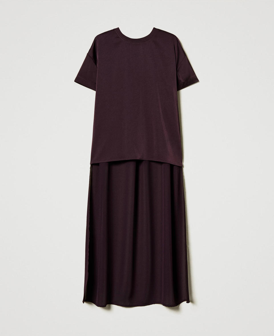 Twin Set Blusa asimmetrica in raso e georgette Promozione temporanea
