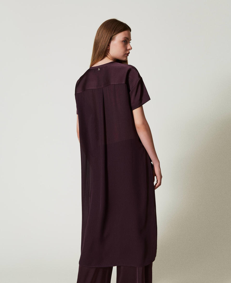 Twin Set Blusa asimmetrica in raso e georgette Promozione temporanea