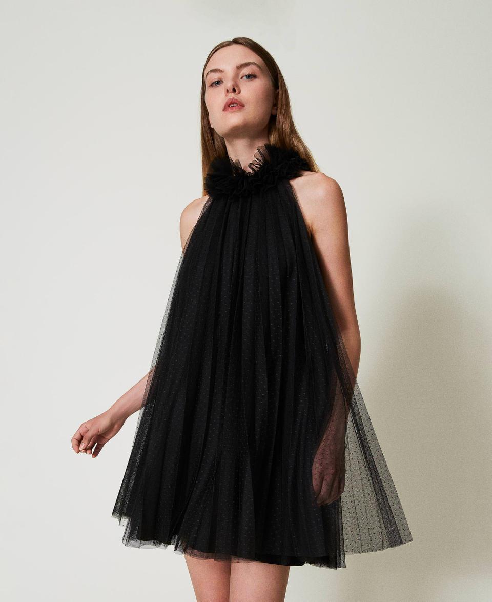Twin Set Abito corto in tulle plissé Fino al 50% di sconto
