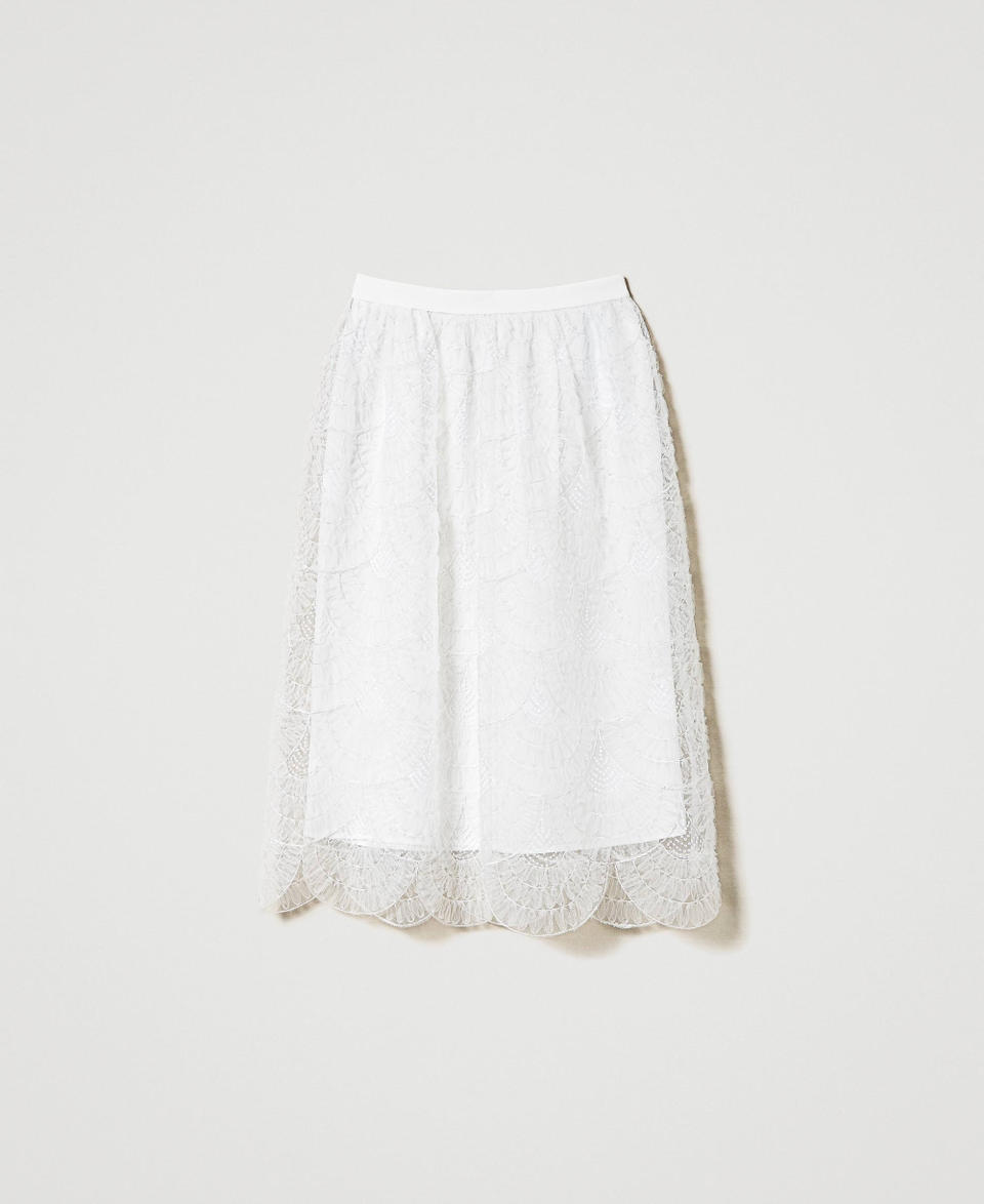 Twin Set Gonna longuette in organza con ricami Fino al 60% di sconto