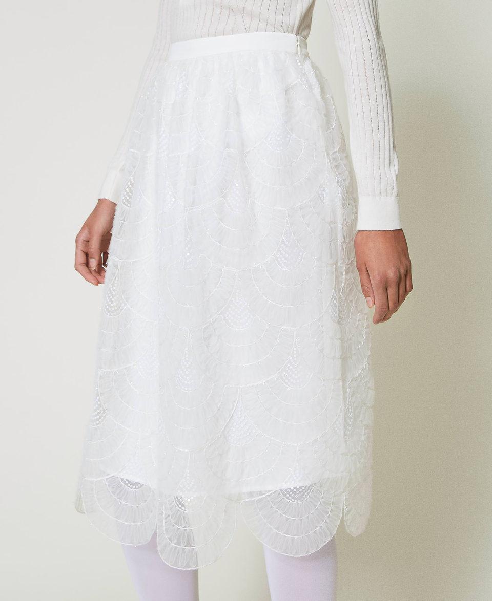 Twin Set Gonna longuette in organza con ricami Fino al 60% di sconto