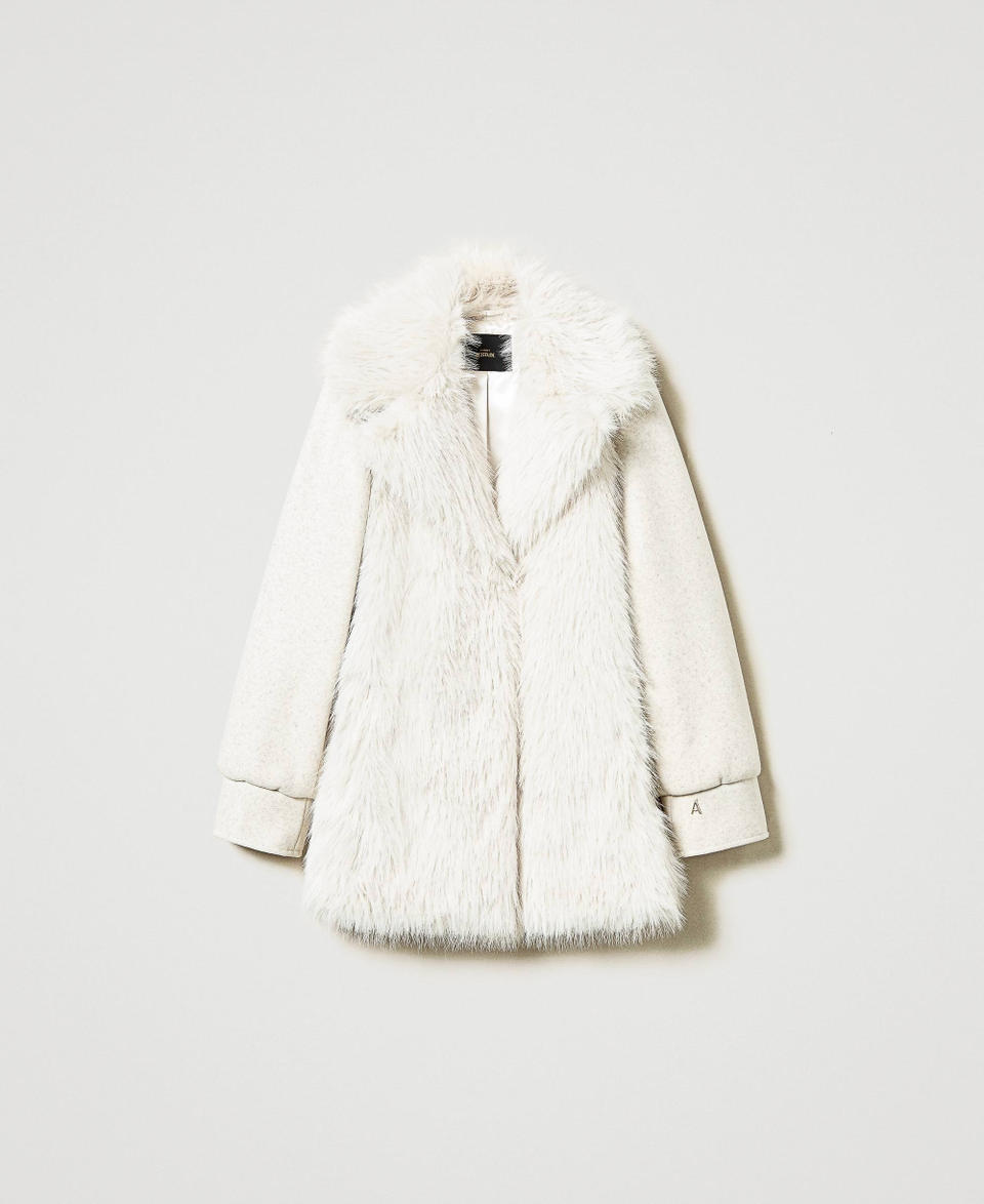 Twin Set Cappotto in panno e faux fur Fino al 65% di sconto