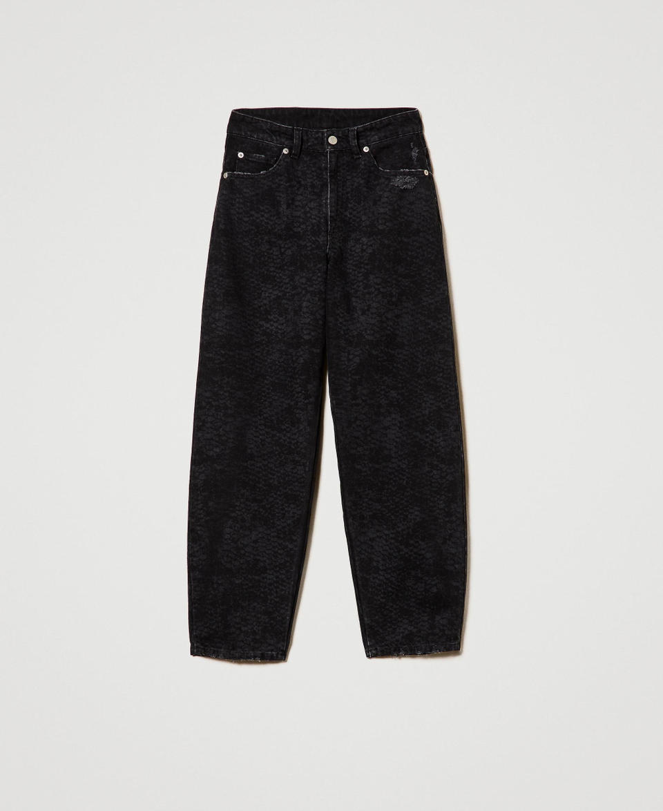 Twin Set Jeans barrel fit con stampa snake Only for today