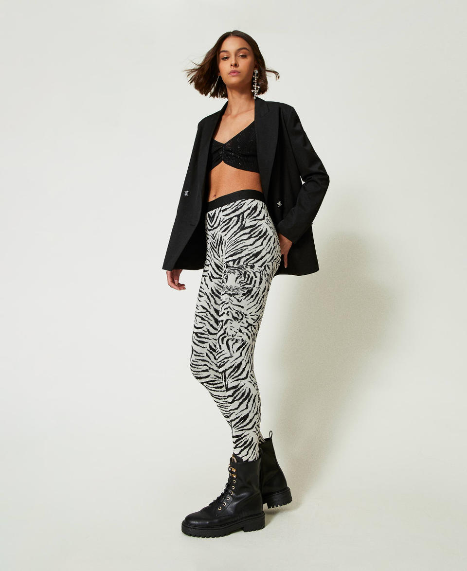 Twin Set Leggings MYFO in maglia jacquard Enormi sconti