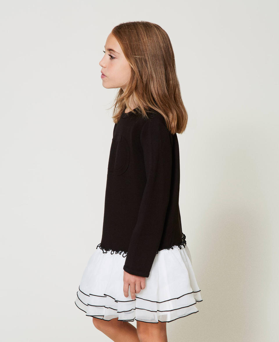 Twin Set Abito corto in tessuto scuba e organza 50% di sconto con spedizione gratuita
