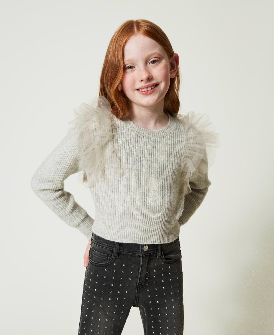 Twin Set Maglia regular con balze in tulle Duty-free