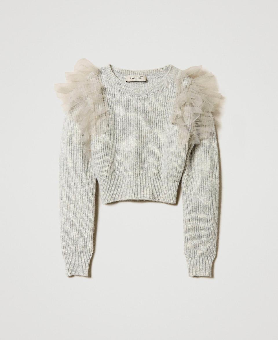 Twin Set Maglia regular con balze in tulle Duty-free