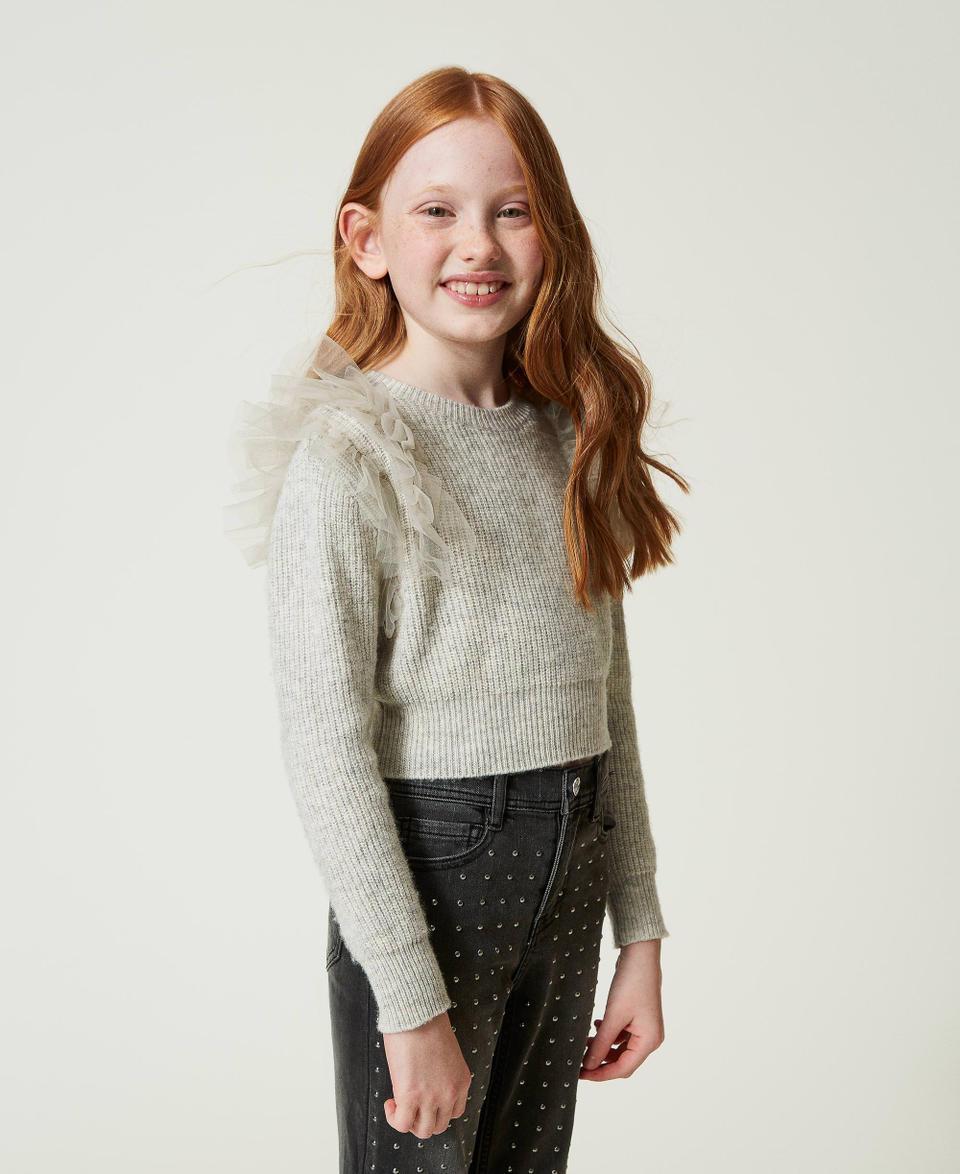 Twin Set Maglia regular con balze in tulle Duty-free