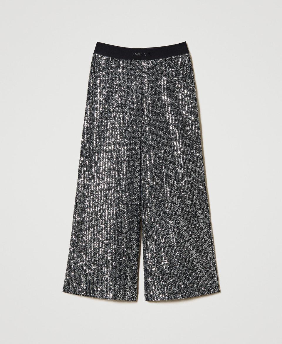 Twin Set Pantaloni a palazzo in full paillettes Sconti questo mese
