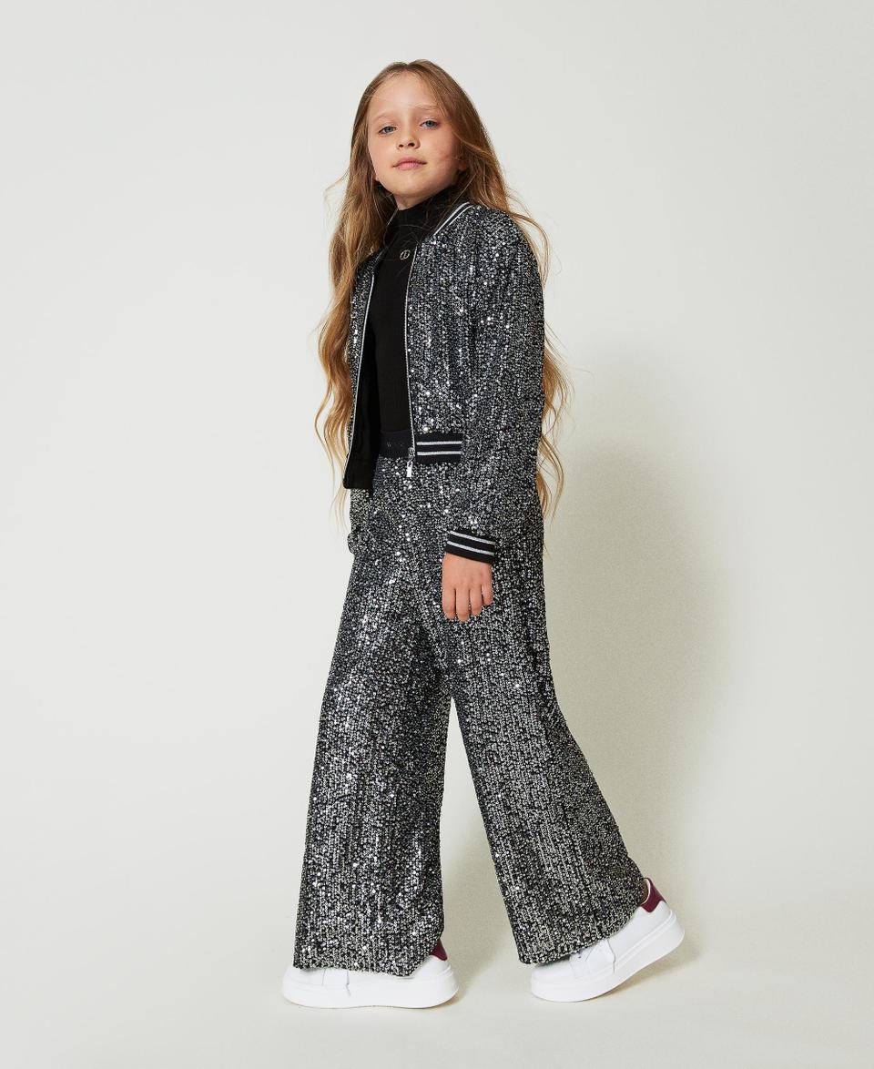 Twin Set Pantaloni a palazzo in full paillettes Sconti questo mese