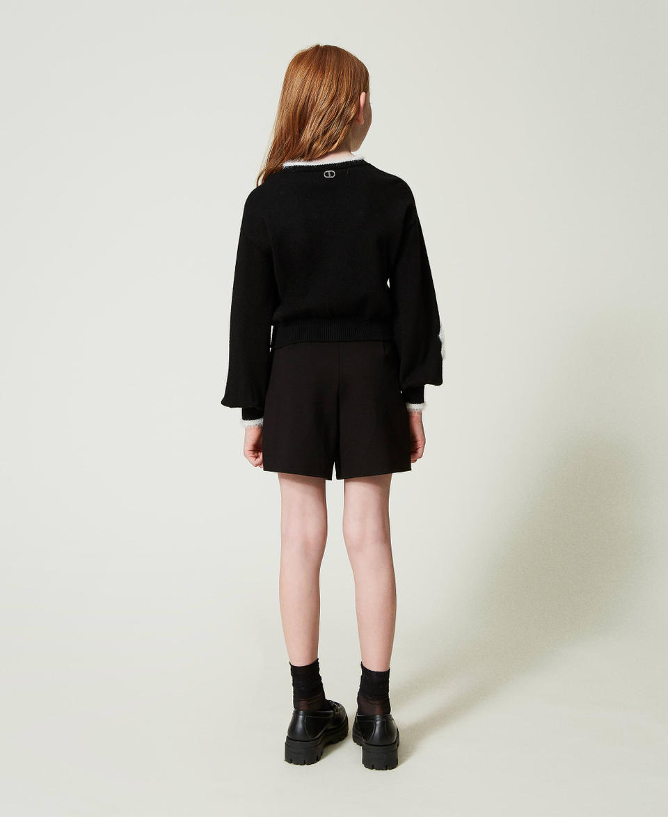 Twin Set Shorts con volant e logo Italy
