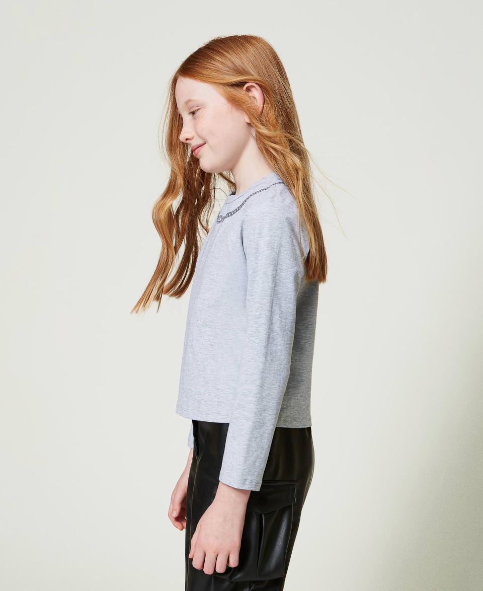 Twin Set T-shirt con stampa collana e strass Italia