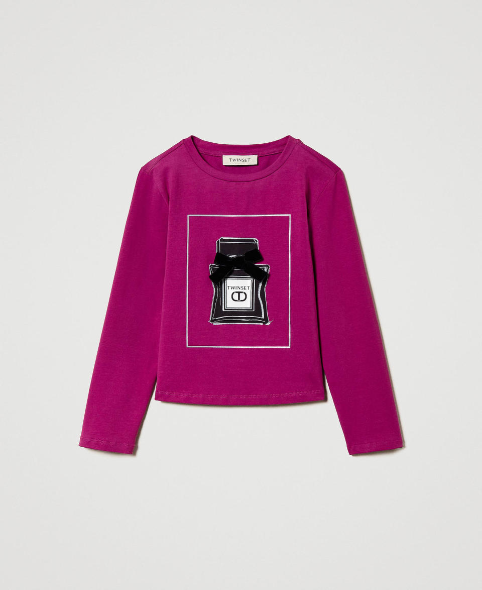 Twin Set T-shirt con stampa e glitter In Linea