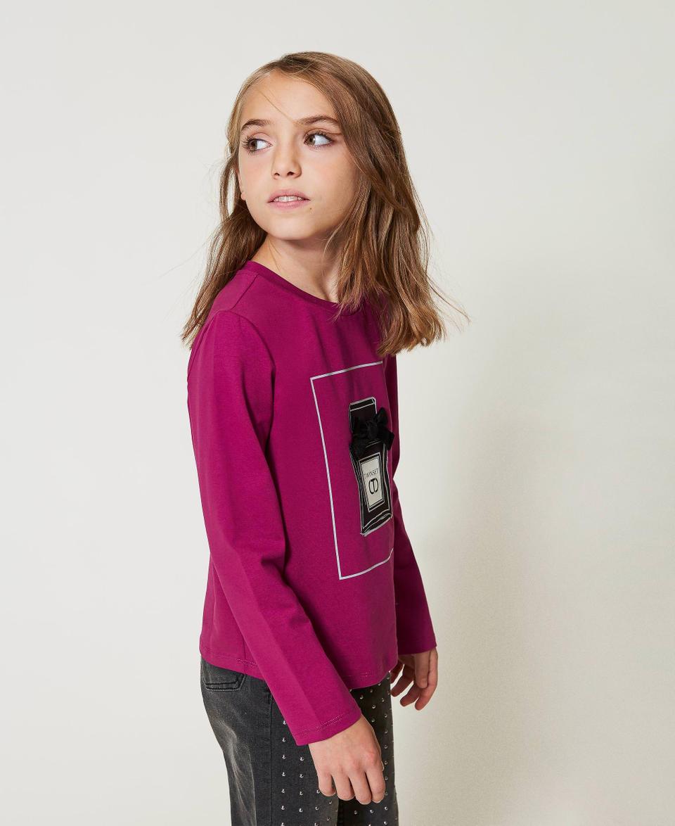 Twin Set T-shirt con stampa e glitter In Linea
