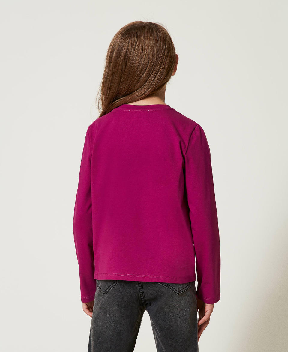 Twin Set T-shirt con stampa e glitter In Linea