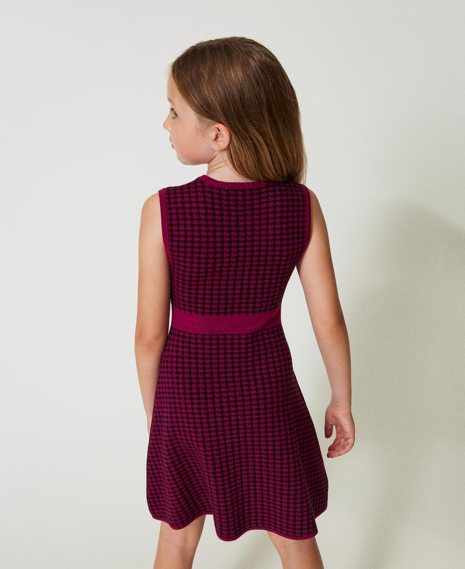 Twin Set Abito corto in maglia jacquard pied de poule Spedizione Gratuita