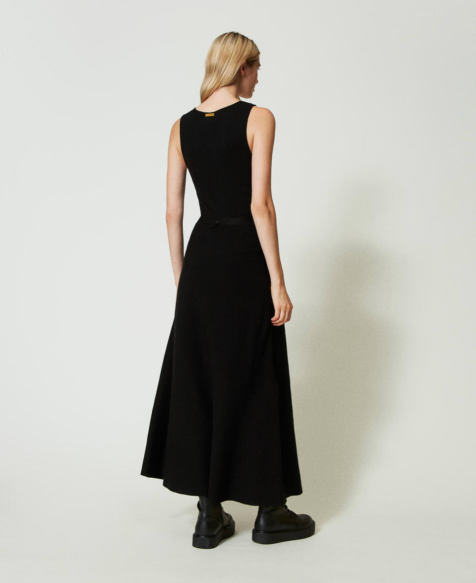 Twin Set Abito lungo in maglia con cintura Negozi Online