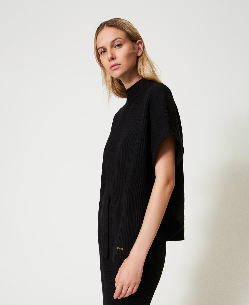 Twin Set Maglia a poncho a costine Convenienza