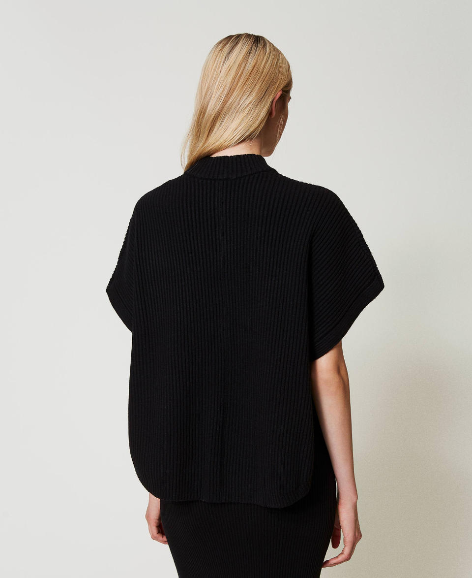 Twin Set Maglia a poncho a costine Convenienza