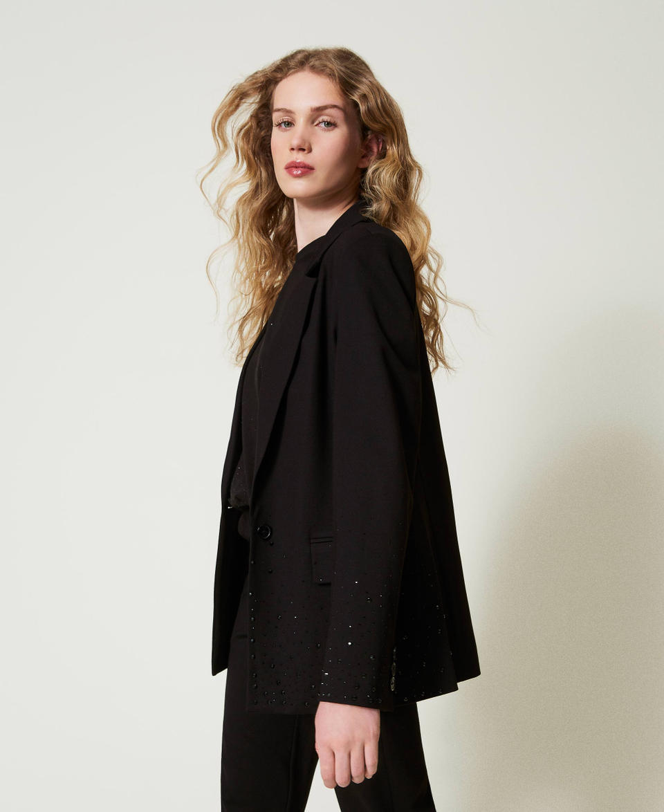 Twin Set Giacca blazer con strass dégradé Sconto