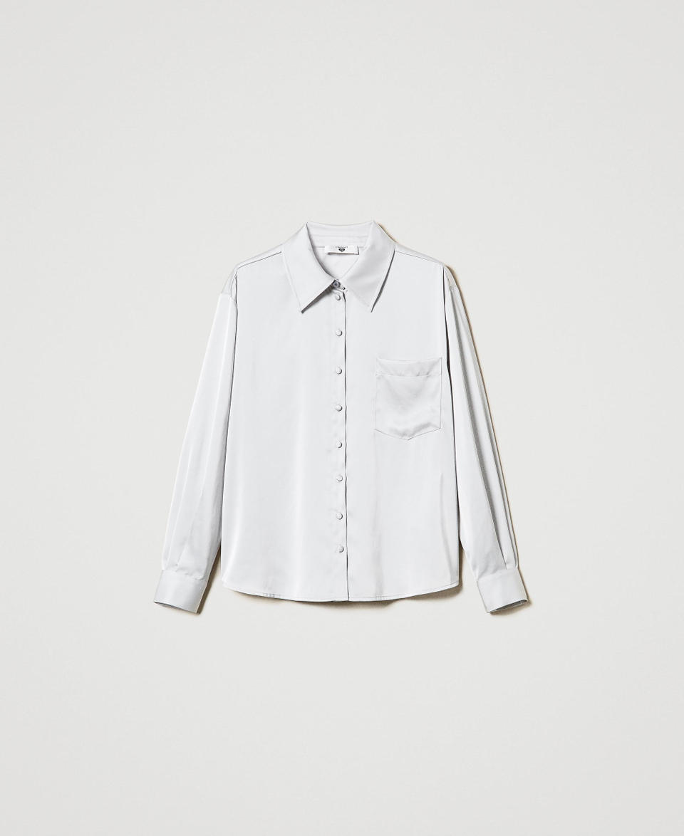 Twin Set Camicia in raso con bottone gioiello Outlet