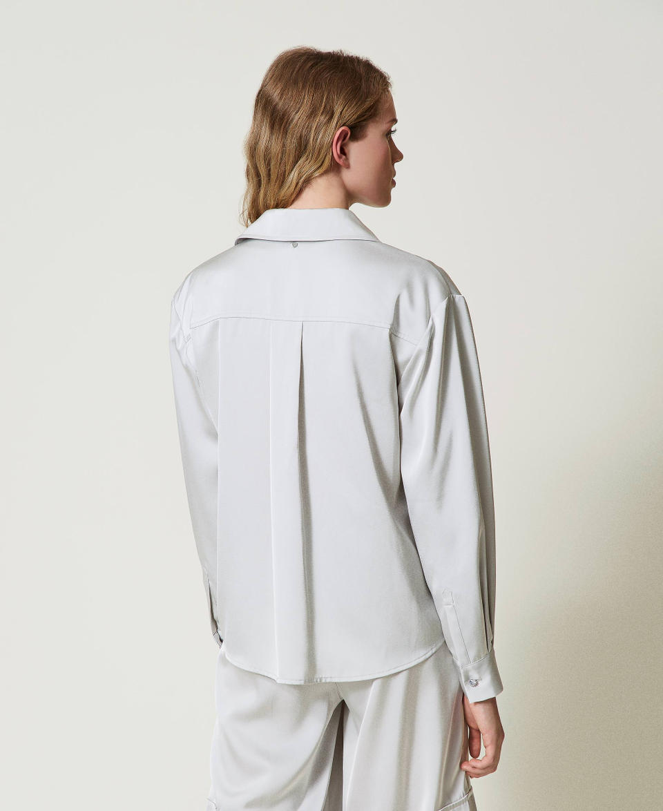Twin Set Camicia in raso con bottone gioiello Outlet