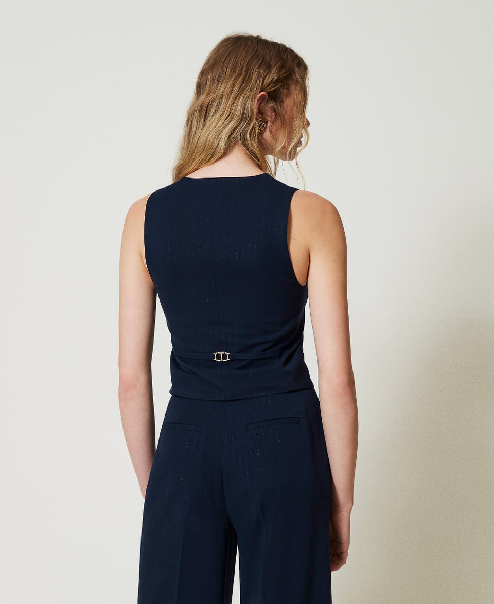 Twin Set Gilet fitted gessato lurex Saldi