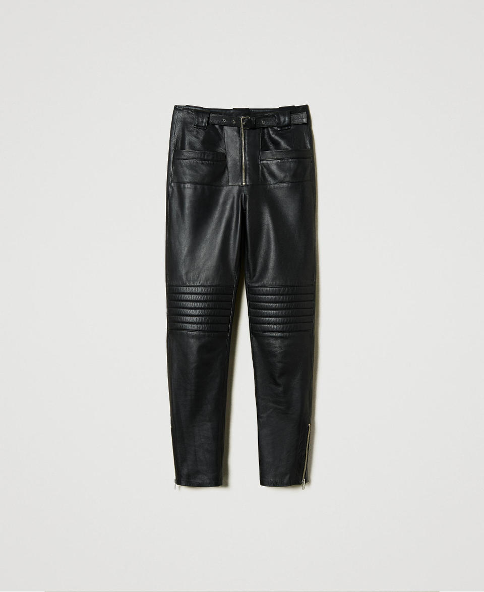 Twin Set Pantaloni biker 'Fairfax' in pelle Vendite Flash