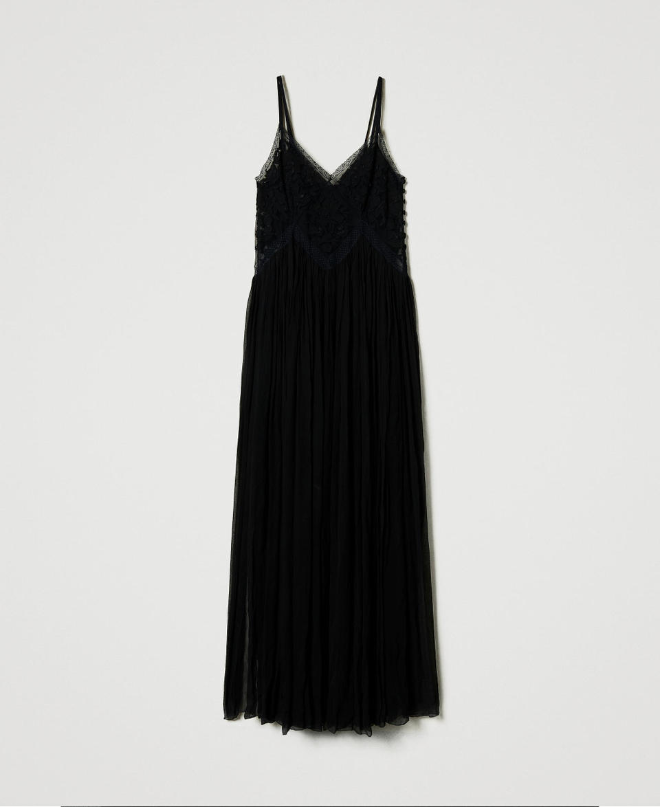 Twin Set Abito lungo in creponne e tulle Moda