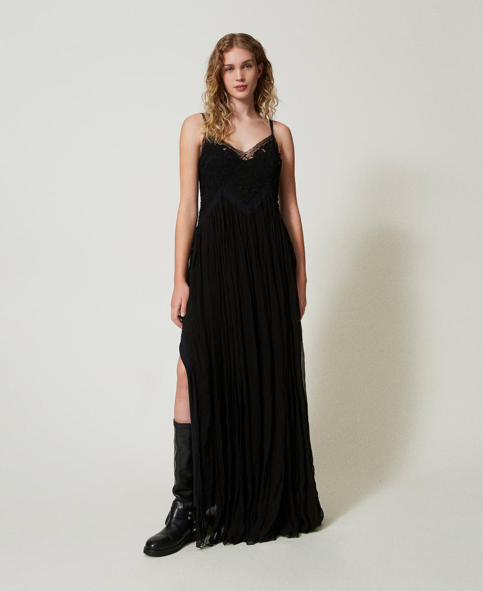 Twin Set Abito lungo in creponne e tulle Moda