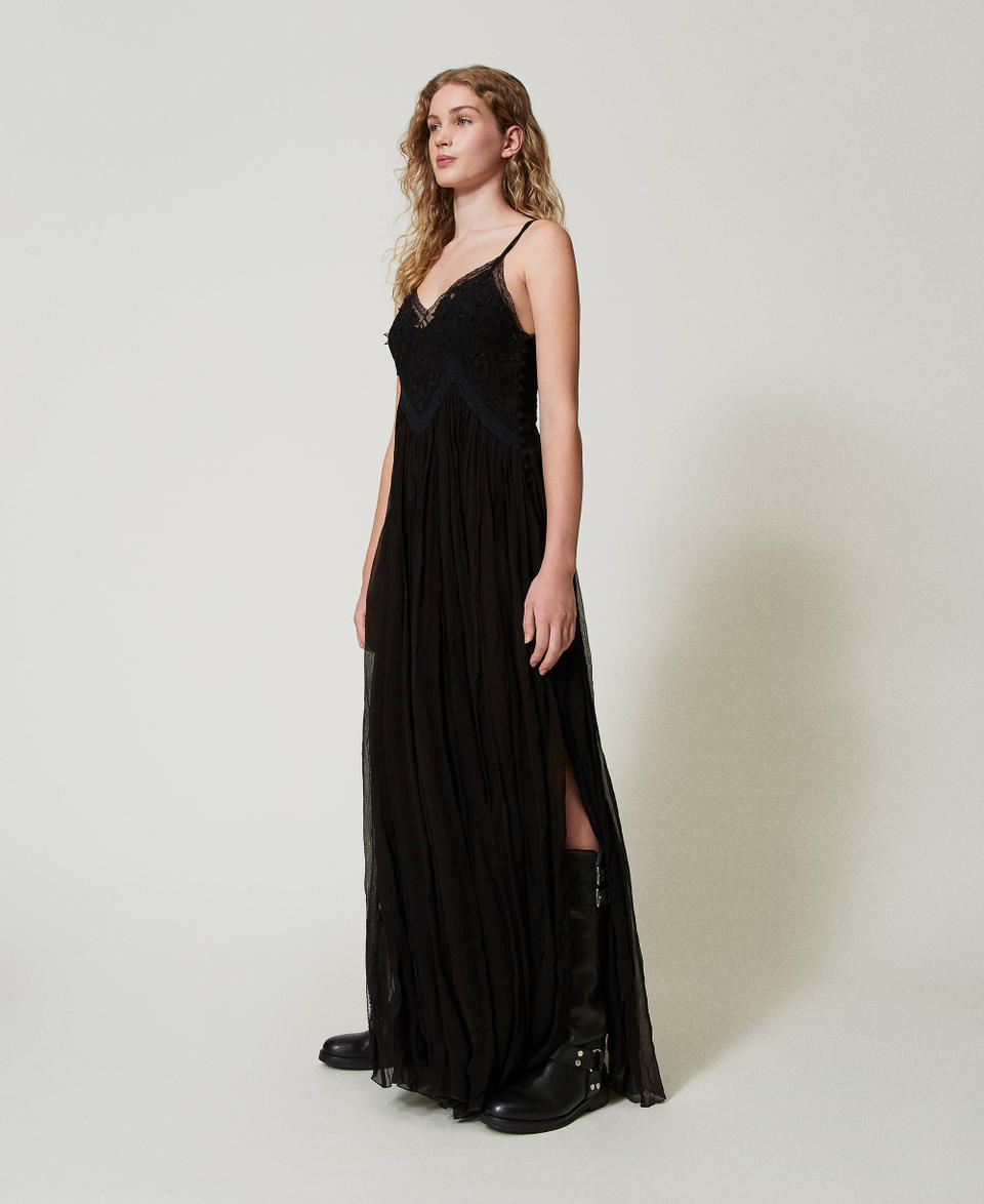 Twin Set Abito lungo in creponne e tulle Moda