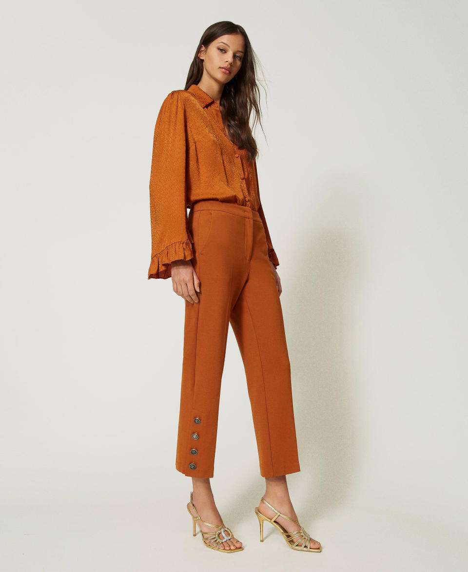 Twin Set Pantaloni cropped con bottoni Prezzo di fabbrica