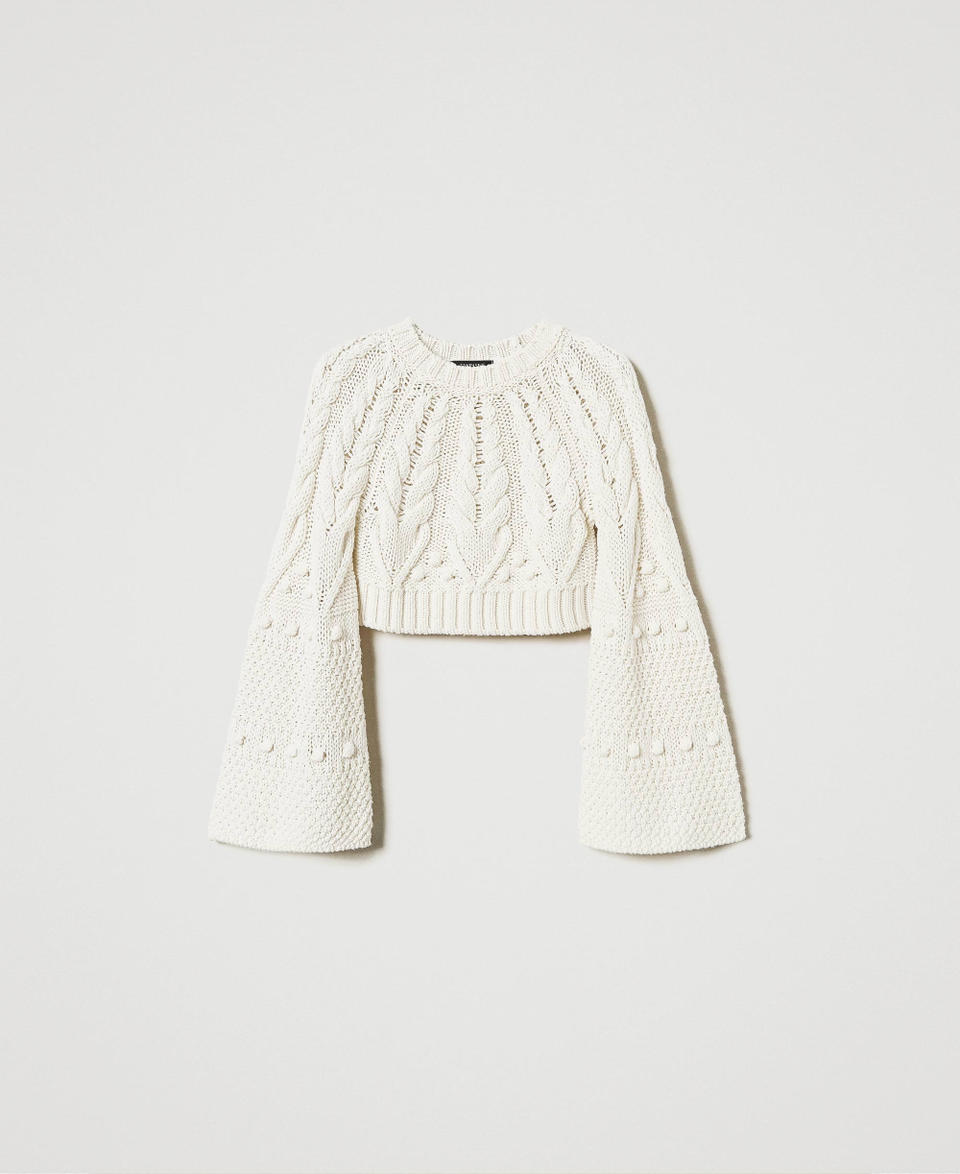 Twin Set Maglia cropped in lana Grande vendita