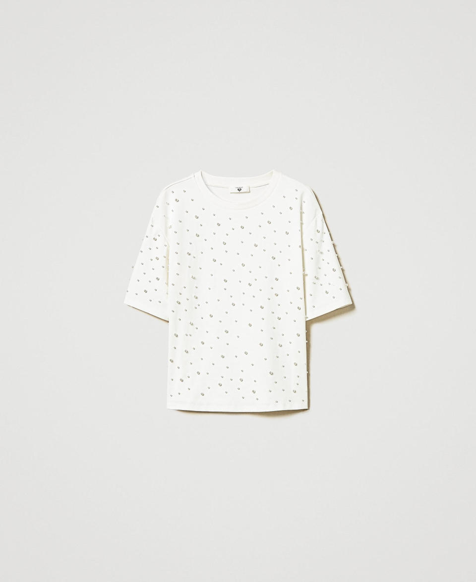 Twin Set T-shirt con perle Offerta esclusiva