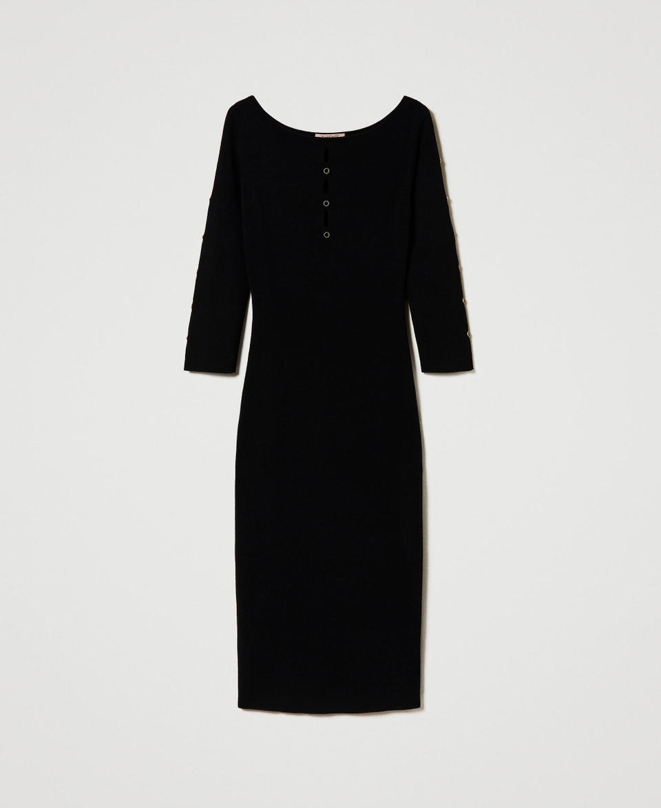 Twin Set Abito longuette in maglia con cut-out e borchie Vendite stagionali