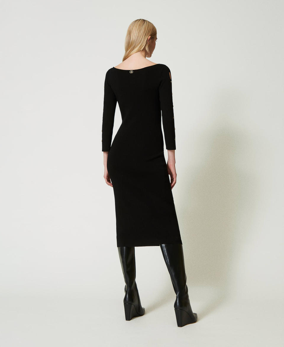 Twin Set Abito longuette in maglia con cut-out e borchie Vendite stagionali