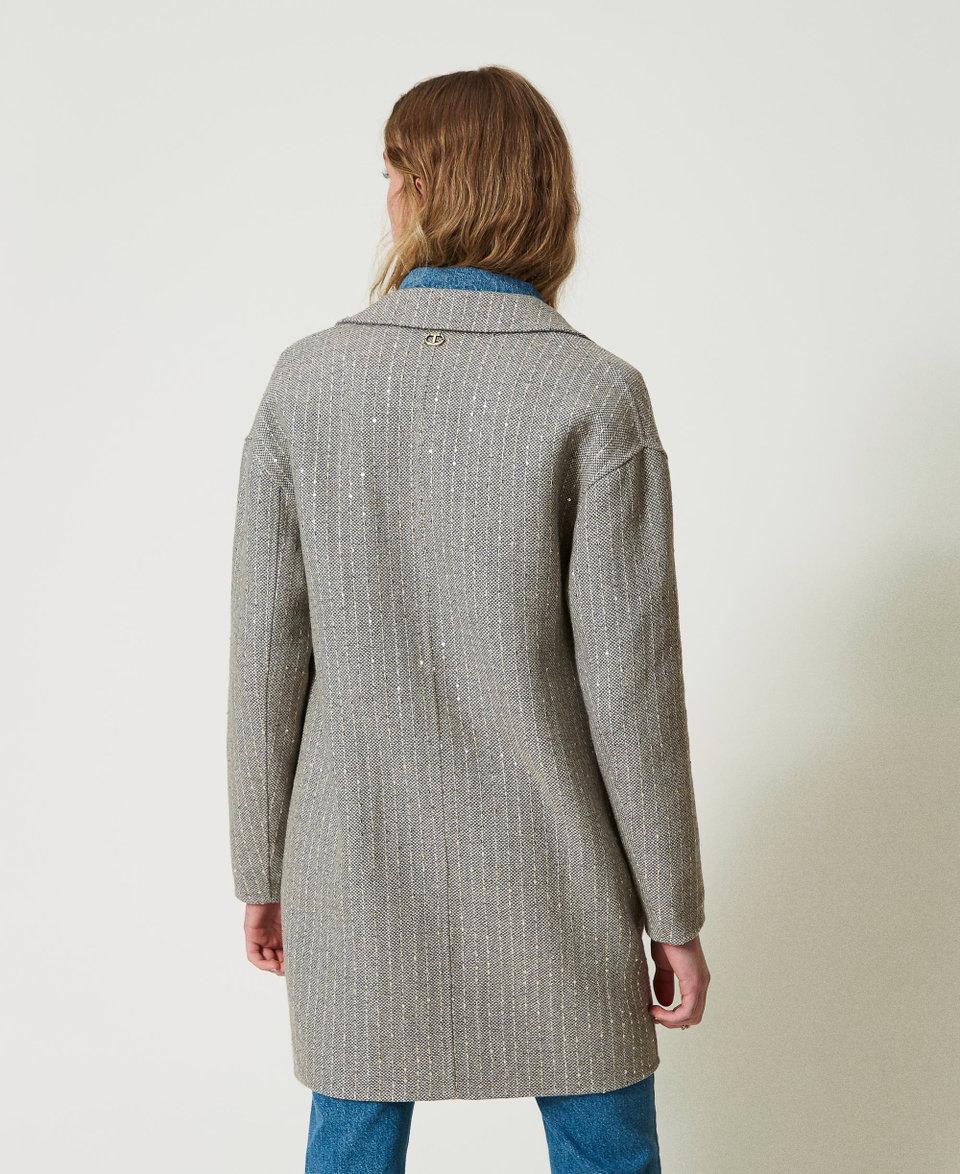 Twin Set Cappotto in panno double con paillettes Latest fashion