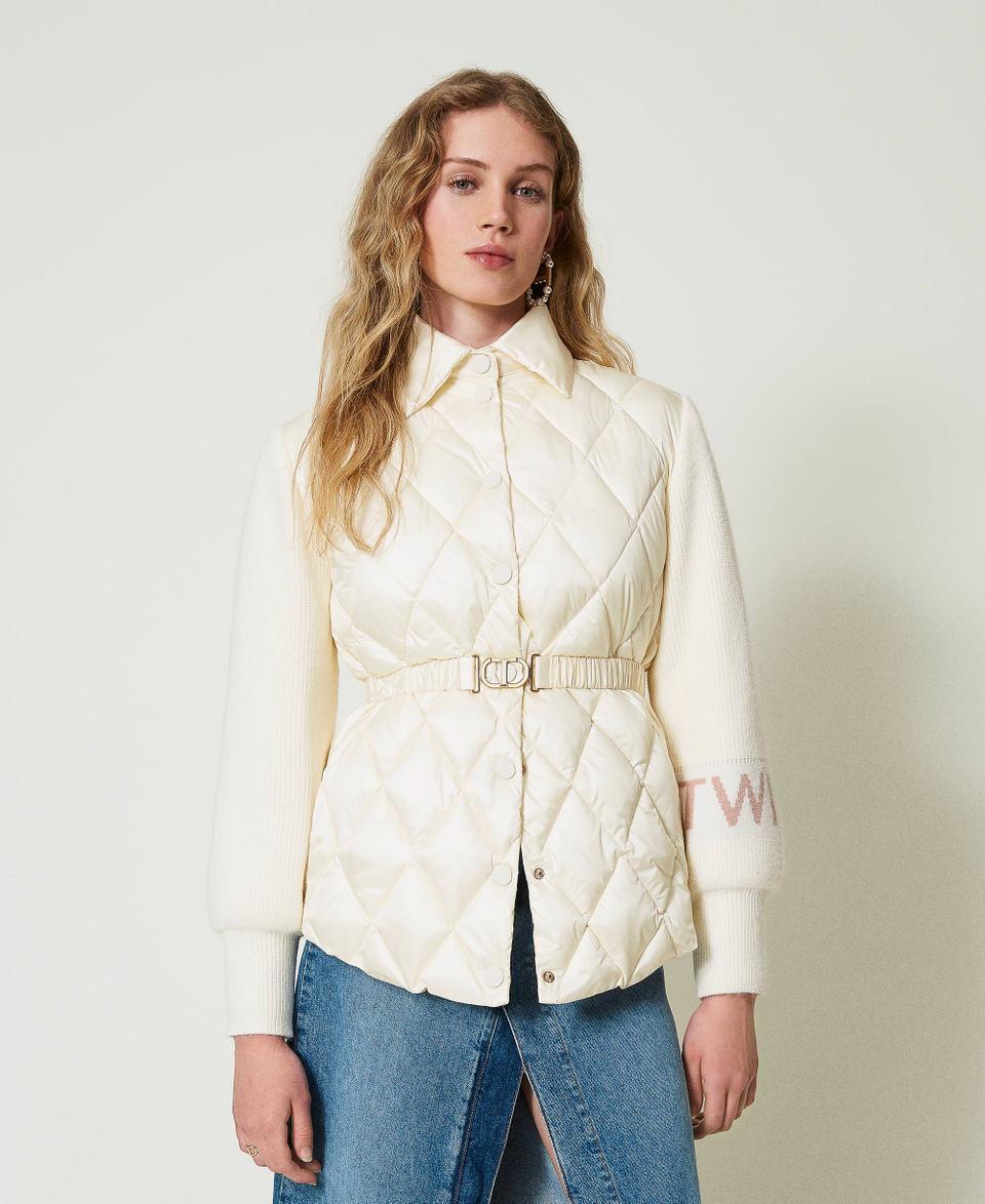 Twin Set Piumino trapuntato con maniche in maglia Online Outlet