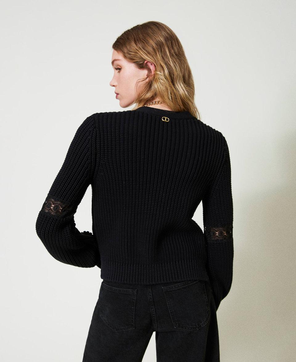 Twin Set Cardigan a costine con pizzo Offerte esclusive