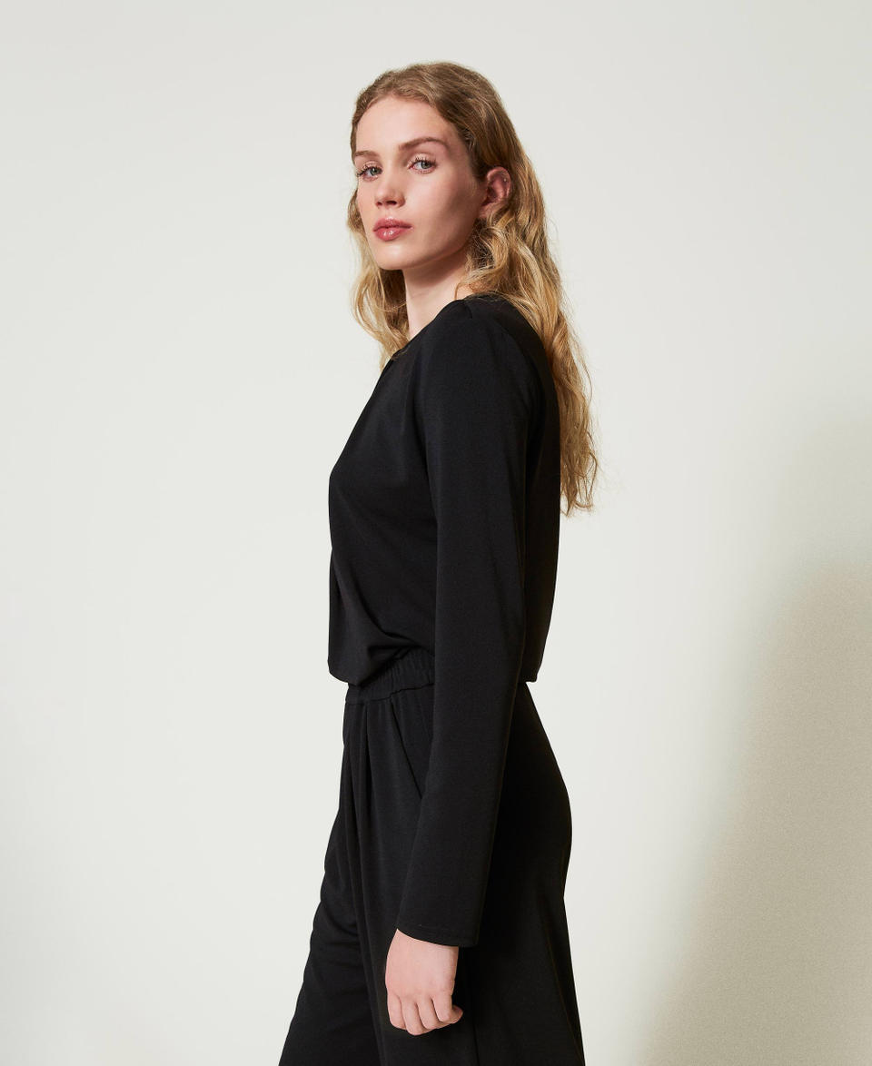 Twin Set Blusa in jersey crêpe con drappeggio Nuovi prodotti