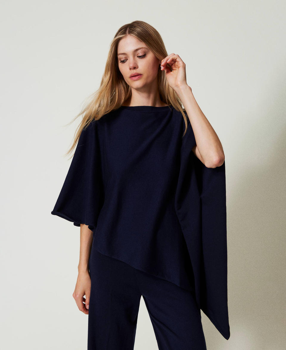 Twin Set Poncho asimmetrico in maglia Bestseller