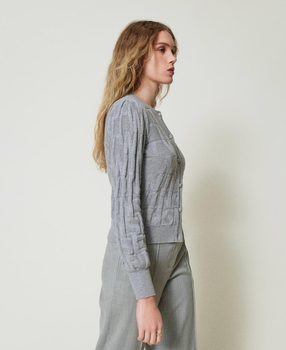 Twin Set Cardigan in cotone e cashmere con logo Offerte stagionali