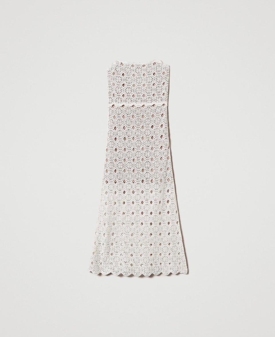 Twin Set Abito lungo bustier in maglia crochet Offerta settimanale
