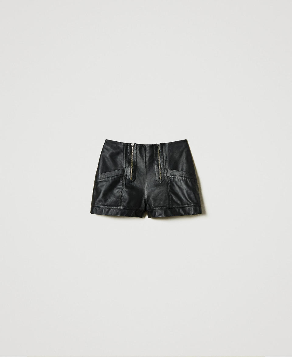 Twin Set Shorts 'Fairfax' in pelle con zip Rilascio limitato