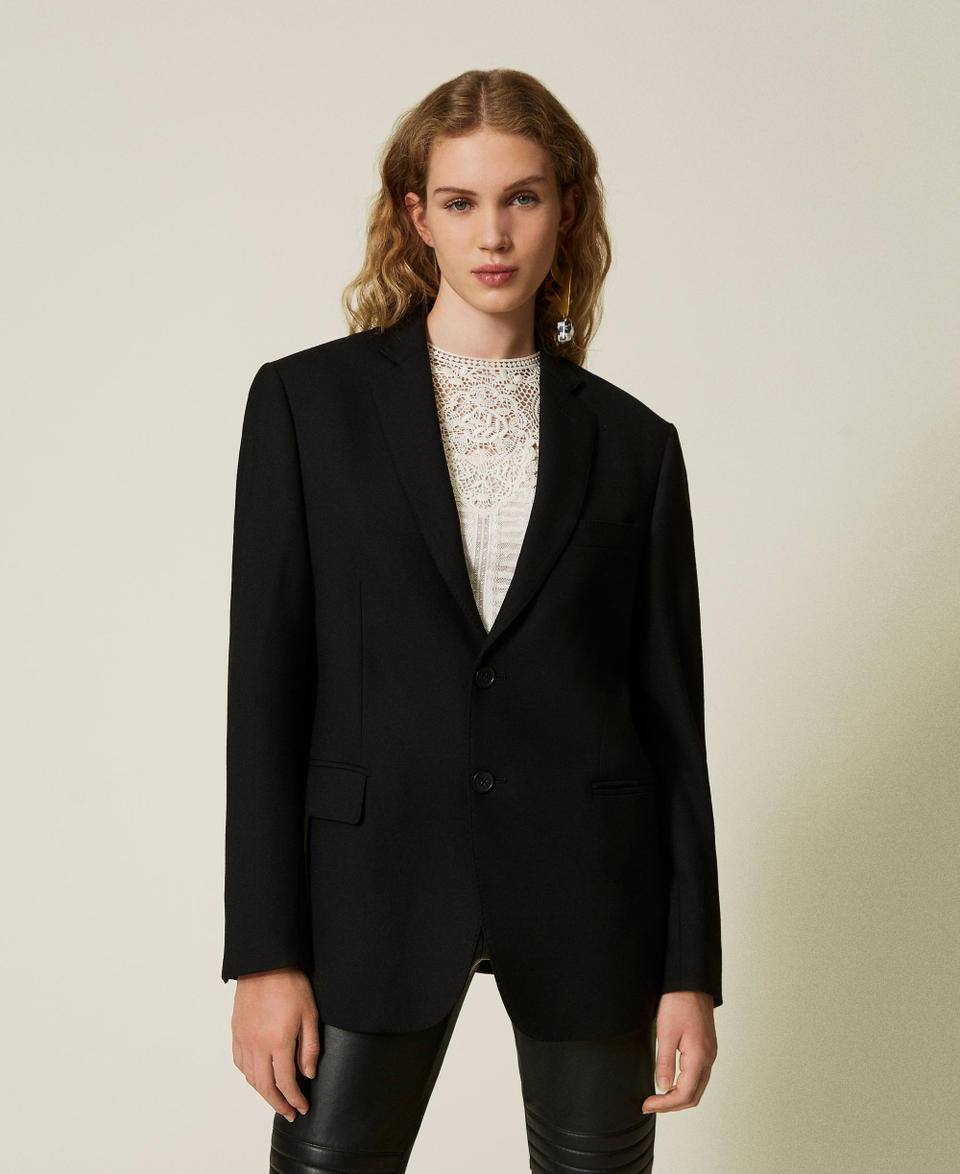 Twin Set Giacca blazer sartoriale in serge misto lana Ultimi tre giorni