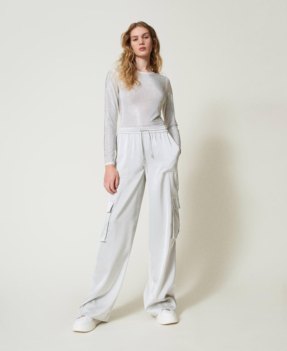 Twin Set Pantaloni cargo in raso Fino al 60% di sconto