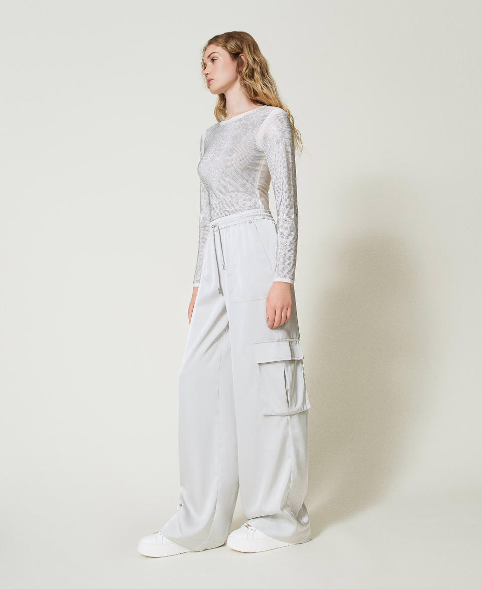 Twin Set Pantaloni cargo in raso Fino al 60% di sconto