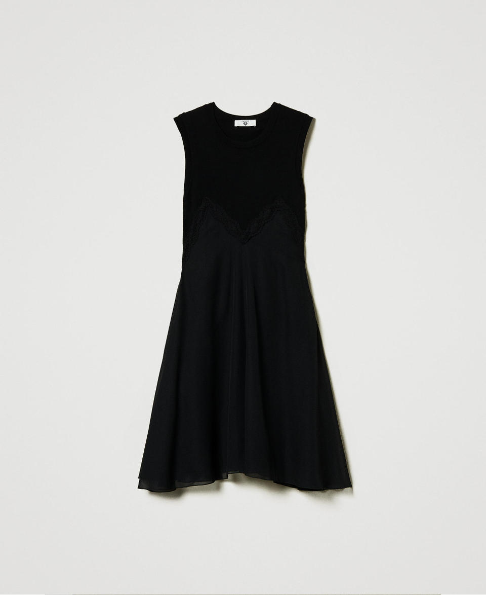 Twin Set Abito corto in maglia e georgette Offerta speciale della fabbrica